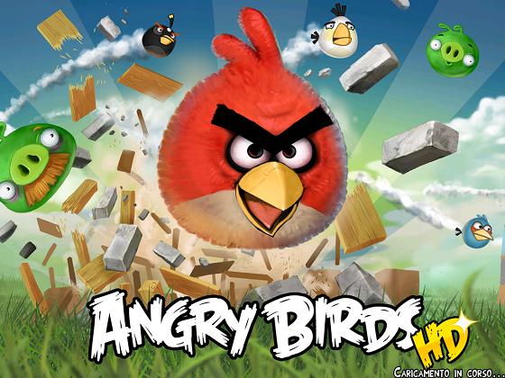 La schermata iniziale di Angry Birds