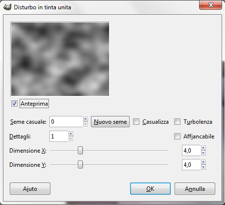 Il filtro Nuvole a differenza in Gimp