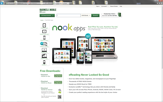 Nook di Barnes and Noble