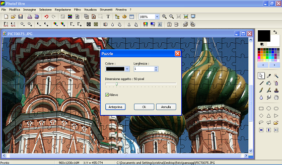 L'anteprima del risultato del puzzle in Photofiltre
