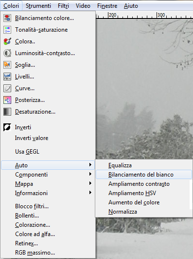 Il bilanciamento del bianco automatico in Gimp
