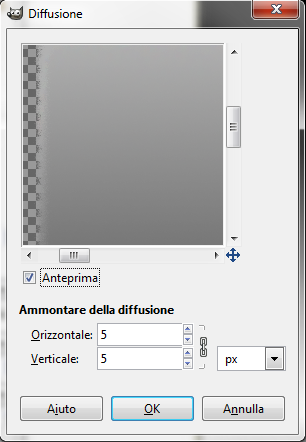 Il filtro Diffusione in Gimp