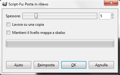 Il filtro Porta in rilievo inGimp
