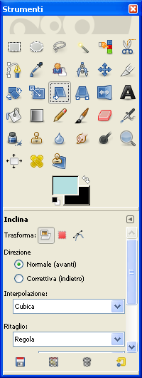 I comandi contestuali degli strumenti di trasformazione in Gimp