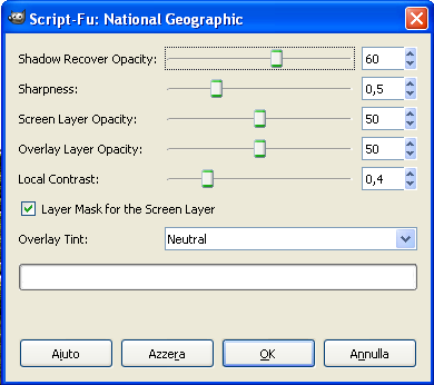 Il filtro National Geographic in Gimp