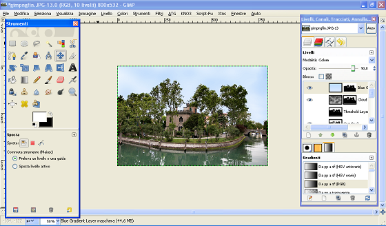 Il risultato finale in Gimp