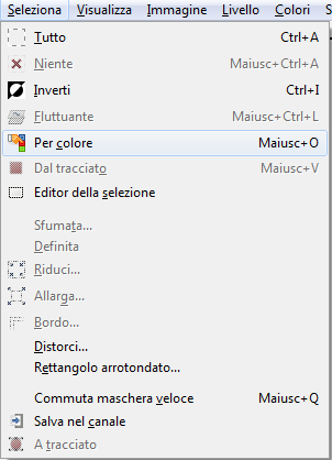 La selezione per colore in Gimp