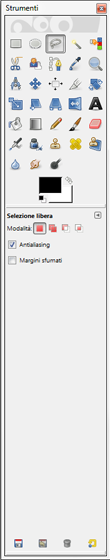 Lo strumento Selezione a mano libera in Gimp