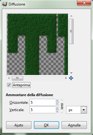 Il filtro Diffusione in Gimp