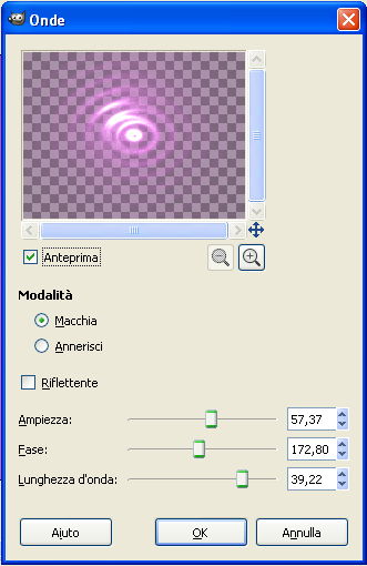 Il filtro Onde in Gimp