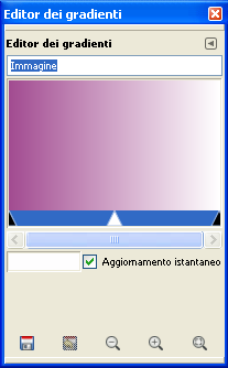 L'editor di gradiente in Gimp