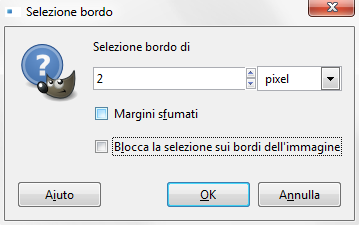 La selezione del bordo in Gimp