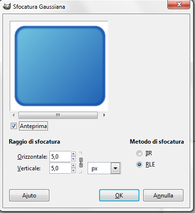 La sfocatura gaussiana in Gimp