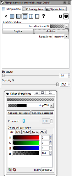 L'editor di gradienti in Inkscape