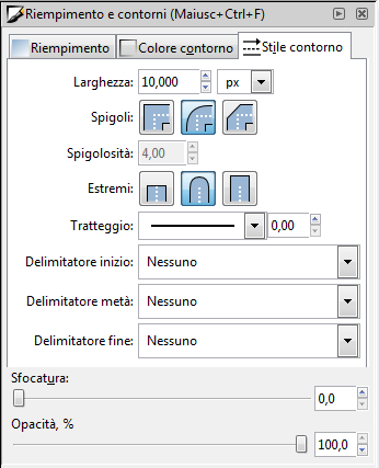 La regolazione del contorno in Inkscape