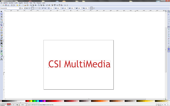 Il testo inserito in Inkscape