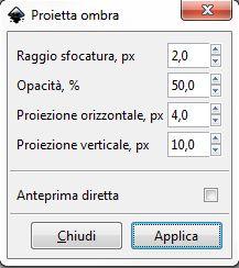 Il filtro Proietta ombra in Inkscape