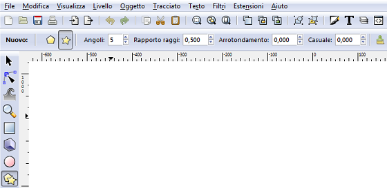 Il controllo di Stelle e poligoni in Inkscape