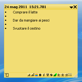 Il foglietto di appunti di PNotes