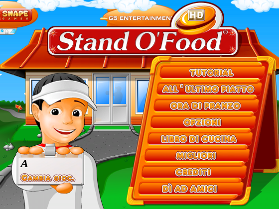La schermata iniziale di Stand O'Food