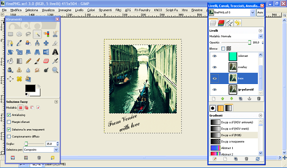 Il risultato finale in Gimp