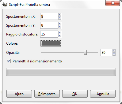 La creazione dell'ombra in Gimp