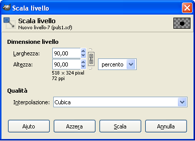 Scalare il livello in Gimp