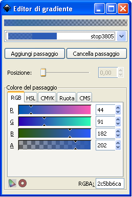 Il pannello di gestione delle sfumature in Inkscape