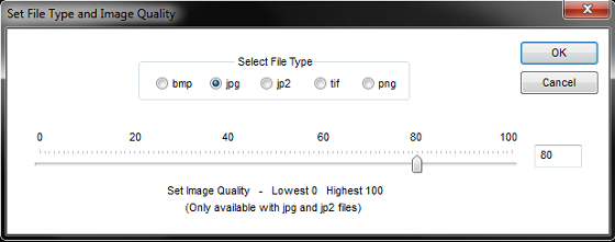 La scelta del formato grafico di salvataggio in Sqirlz