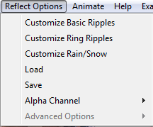 Il menu Reflect Options in Sqirlz