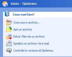 La finestra di apertura di Zip Genius