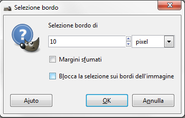 Selezioniamo il bordo con Gimp