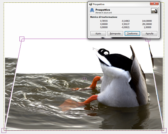 Lo strumento Prospettiva in Gimp
