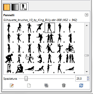 La scelta del pennello in Gimp