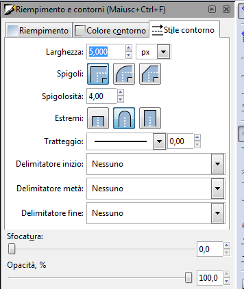 Lo spessore del bordo regolato in Inkscape