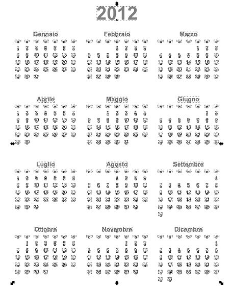 Le singole componenti del calendario divise