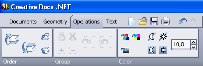 La scheda Operations in Creative Docs