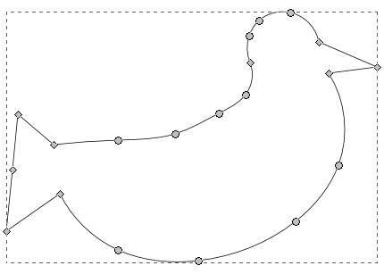 La sagoma della colomba disegnata con Inkscape