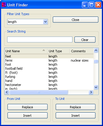 Il modulo Unit Finder in ConvertAll