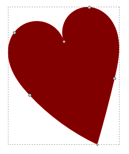 La base del cuore disegnata con Inkscape