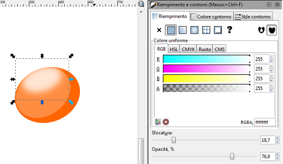 Sfochiamo e riduciamo l'opacità in Inkscape