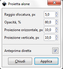 Il filtro Proietta ombra in Inkscape