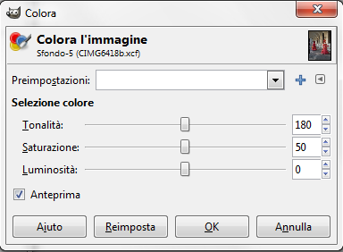 L'effetto Colora in Gimp