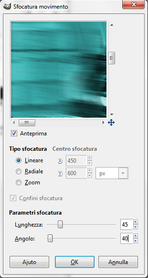 La sfocatura da movimento in Gimp