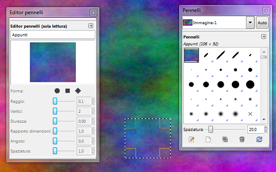 Il contenuto degli Appunti trasformato in pennello in Gimp