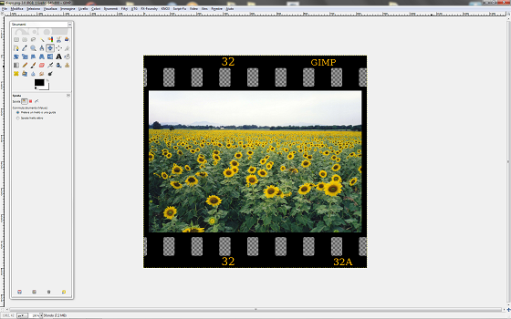 La diapositiva ottenuta con Gimp