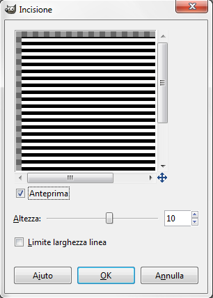 Il filtro Incisione in Gimp