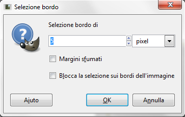 La selezione del bordo in Gimp