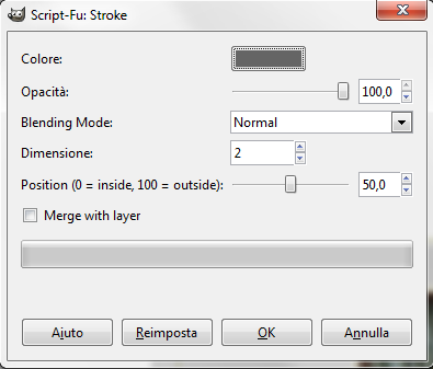 Il filtro Stroke in Gimp