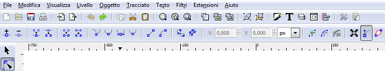 Il controllo dello strumento Modifica nodi in Inkscape